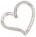 Sideway Baguette Heart Necklace - Vassari Luxury Collection