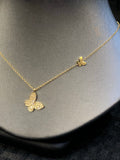 14K Simple Butterfly Necklace - Vassari Luxury Collection