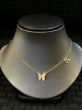 14K Double Butterfly Necklace - Vassari Luxury Collection