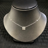 14K Baguette Halo Necklace - Vassari Luxury Collection