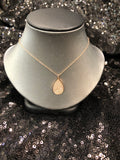 14K Rose Gold Teardrop Pave Necklace - Vassari Luxury Collection