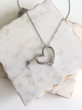 Sideway Baguette Heart Necklace - Vassari Luxury Collection