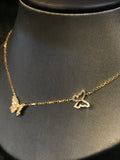 14K Double Butterfly Necklace - Vassari Luxury Collection