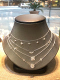 14K Baguette Halo Necklace - Vassari Luxury Collection