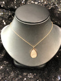 14K Rose Gold Teardrop Pave Necklace - Vassari Luxury Collection