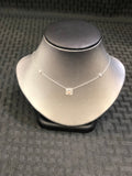 14K Baguette Halo Necklace - Vassari Luxury Collection