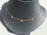 14K  Dangling Square Disc Necklace - Vassari Luxury Collection