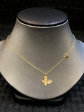 14K Simple Butterfly Necklace - Vassari Luxury Collection