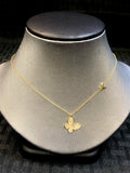 14K Simple Butterfly Necklace - Vassari Luxury Collection
