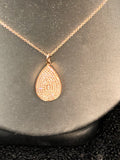 14K Rose Gold Teardrop Pave Necklace - Vassari Luxury Collection
