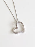 Sideway Baguette Heart Necklace - Vassari Luxury Collection